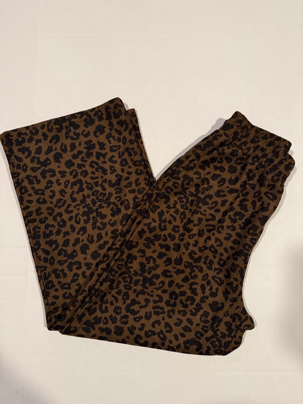 HALARA Brown & Black Leopard Straight-Leg Baggy Corduroy Pants